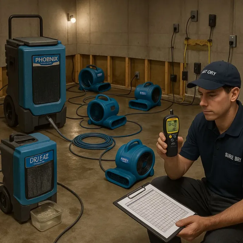Structural Drying and Dehumidification process in Clyde, NC